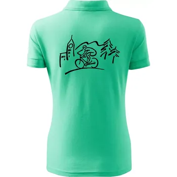 Cyklista na výletě - Polokošile dámská Pique Polo - M ( Mátová )