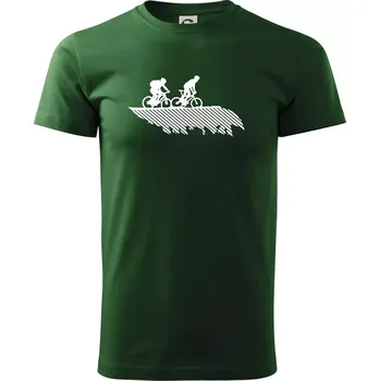 Pánské tričko Cyclo duo - Triko extra velké (5-8XL) - 6XL ( Lahvově zelená )