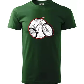 Pánské tričko Downhill kolo v kruhu - Triko extra velké (5-8XL) - 8XL ( Lahvově zelená )