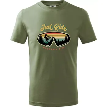 Just ride mountain bike - Tričko dětské bavlněné - 104-110cm / 3-4 roky ( Khaki )