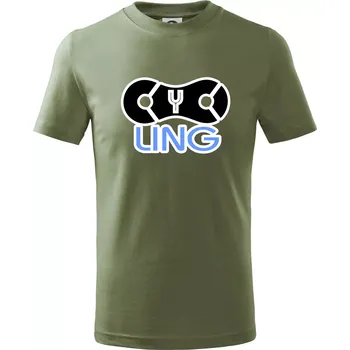 Dětská móda Cycling řetěz - Tričko dětské bavlněné - 122 cm/6 let ( Khaki )