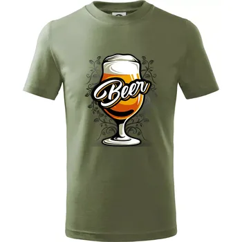 Beer sklenice s nožkou - Tričko dětské bavlněné - 122 cm/6 let ( Khaki )