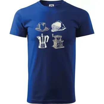 Pánské tričko Retro kavárna - Triko extra velké (5-8XL) - 8XL ( Královská modrá )
