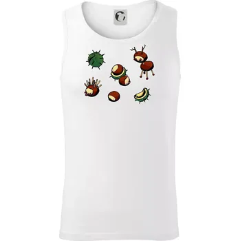 Kaštanová zvířátka - obdelník - Tílko pánské Core - L ( Bílá )