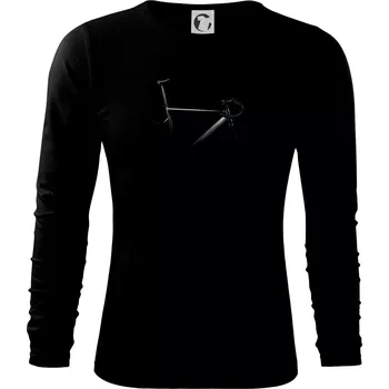 Pánské tričko Silniční kolo ve tmě - Triko s dlouhým rukávem FIT-T long sleeve - S ( Černá )