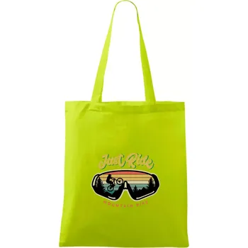 Nákupní taška Just ride mountain bike - Taška bavlněná - 42 x 38 cm ( Limetková )