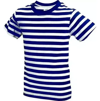 ST03 TRIKO STRIPE dětské kr.ruk. PRUH .modro-bílé - v. S-128cm