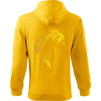 Pánská mikina Hlava cyklista zlatá - Mikina s kapucí na zip trendy zipper - XL ( Žlutá )