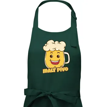 Kuchyňská zástěra Malý pívo - Dámská zástěra na vaření - Univerzální velikost ( Lahvově zelená )