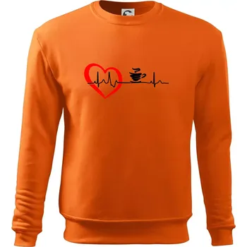 Pánská mikina Moje srdce bije pro kávu - Mikina Essential pánská - XL ( Oranžová )