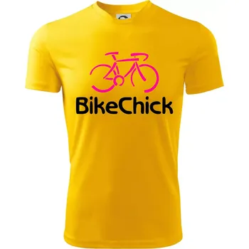 Bike Chick - Dětské triko sportovní (dresovina) - 146 cm/10 let ( Žlutá )