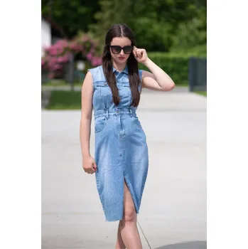 Dámské šaty Džínové šaty bez rukávu Ormi 9880 velikost: L