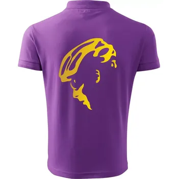 Pánská košile Hlava cyklista zlatá - Polokošile pánská Pique Polo 203 - 3XL ( Fialová )