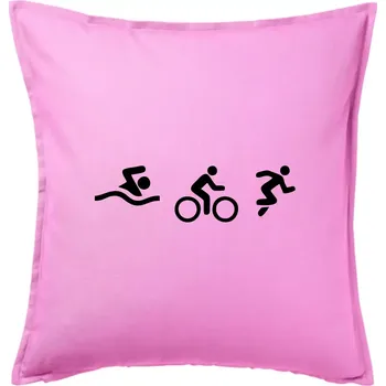 Polštář Triathlon postavy - Polštář 50x50 - 50x50 - Pouze potah ( Růžová )