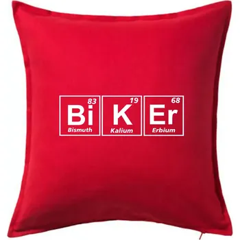 Polštář Biker - Tabulka prvků - Polštář 50x50 - 50x50 - Pouze potah ( Červená )