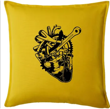 Polštář Cyklistovo srdce - Polštář 50x50 - 50x50 - Pouze potah ( Žlutá )