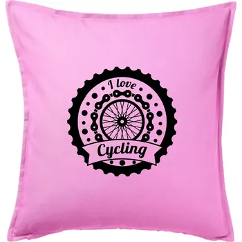 Polštář I love cycling - kolo - Polštář 50x50 - 50x50 - Pouze potah ( Růžová )