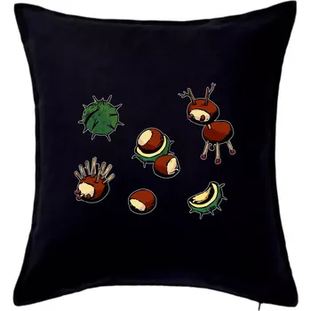 Polštář Kaštanová zvířátka - obdelník - Polštář 50x50 - 50x50 - Pouze potah ( Černá )