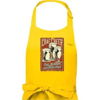 Kuchyňská zástěra Craft beer - Dámská zástěra na vaření - Univerzální velikost ( Žlutá )