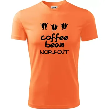 Coffee bean workout - Dětské triko sportovní (dresovina) - 158 cm/12 let ( Neon mandarine )