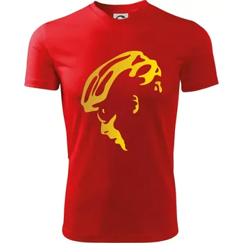 Hlava cyklista zlatá - Dětské triko sportovní (dresovina) - 146 cm/10 let ( Červená )