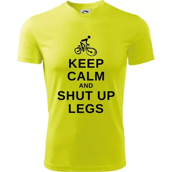 Keep calm and shut your legs - Dětské triko sportovní (dresovina) - 146 cm/10 let ( Neonově žlutá )