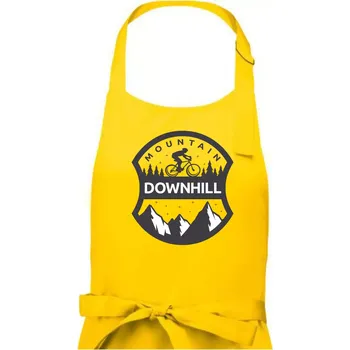 Kuchyňská zástěra MTB downhill erb - Pánská zástěra na vaření - Univerzální velikost ( Žlutá )