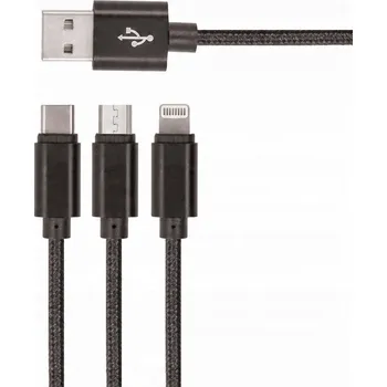 Datový kabel USB kabel - USB typ C / microUSB / Lightning 1,2 m
