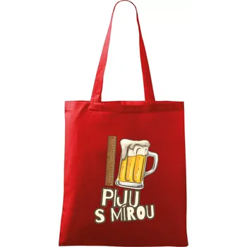 Piju s mírou - Taška bavlněná - 42 x 38 cm ( Červená )