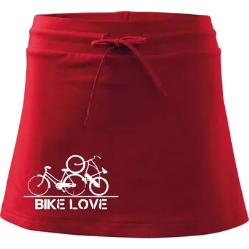 Dámská sukně Bike love - Sportovní sukně - two in one - L ( Červená )