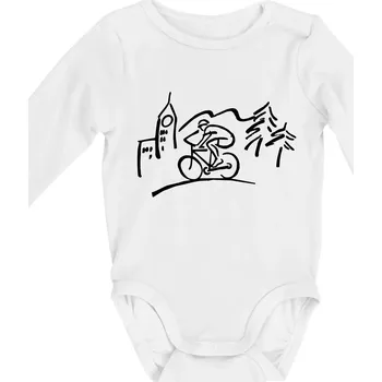 Cyklista na výletě - Body kojenecké s dlouhým rukávem - Dlouhý r. do 3 měs ( Bílá )