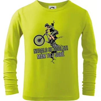 Chlapecké oblečení Nedalo se odolat, mám to v sobě kolo - Triko dětské Long Sleeve - 104-110cm / 3-4 roky ( Limetková )
