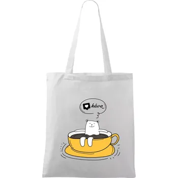 Nákupní taška Miluji kávu - Taška bavlněná - 42 x 38 cm ( Bílá )