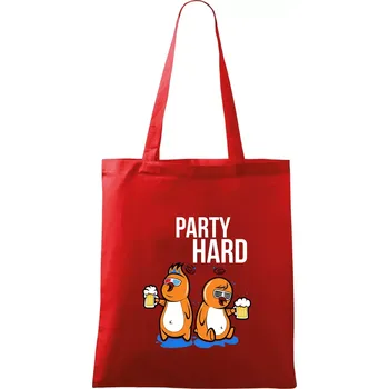 Nákupní taška Party hard ptáci - Taška bavlněná - 42 x 38 cm ( Červená )
