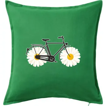 Polštář Kolo kopretina - Polštář 50x50 - 50x50 - Pouze potah ( Středně zelená )