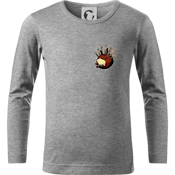 Chlapecké tričko Kaštanový ježeček - prso - Triko dětské Long Sleeve - 146 cm/10 let ( Tmavě šedý melír )