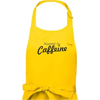 Kuchyňská zástěra Powered by Caffeine - Dámská zástěra na vaření - Univerzální velikost ( Žlutá )