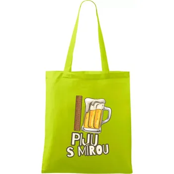 Piju s mírou - Taška bavlněná - 42 x 38 cm ( Limetková )