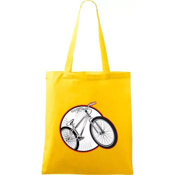 Downhill kolo v kruhu - Taška bavlněná - 42 x 38 cm ( Žlutá )