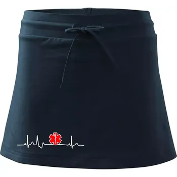 Dámská sukně EKG rescue červená hvězda - Sportovní sukně - two in one - L ( Námořní modrá (velmi tmavá - téměř černá) )