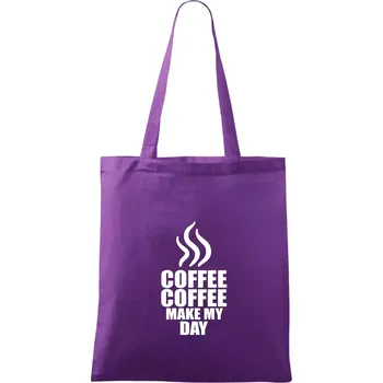 Coffee make my day - Taška bavlněná - 42 x 38 cm ( Fialová )