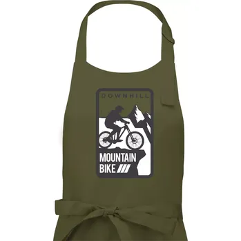 Kuchyňská zástěra MTB downhill hranaté - Pánská zástěra na vaření - Univerzální velikost ( Khaki )