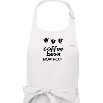 Kuchyňská zástěra Coffee bean workout - Pánská zástěra na vaření - Univerzální velikost ( Bílá )
