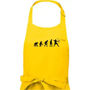 Kuchyňská zástěra Evoluce lukostřelba kladkový luk - Dámská zástěra na vaření - Univerzální velikost ( Žlutá )