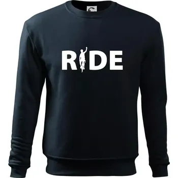 Chlapecké tričko Ride - nápis s cyklistou - Mikina Essential dětská - 158 cm/12 let ( Námořní modrá (velmi tmavá - téměř černá) )