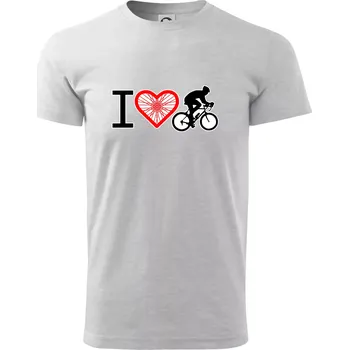 Pánské tričko I love cycles výplet - Triko extra velké (5-8XL) - 8XL ( Světlešedý Melír )