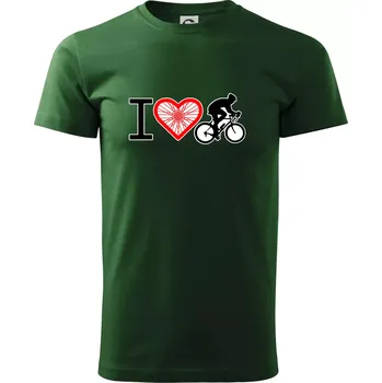 Pánské tričko I love cycles výplet - Triko extra velké (5-8XL) - 8XL ( Lahvově zelená )