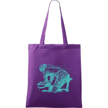 Silniční cyklista zadek - Taška bavlněná - 42 x 38 cm ( Fialová )