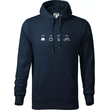 Pánské oblečení Zapni cyklorežim - Mikina pánská Cape s kapucí - 2XL ( Námořní modrá (velmi tmavá - téměř černá) )