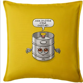 Polštář Opuštěné štěně - sud (Hana-creative) - Polštář 50x50 - 50x50 - Pouze potah ( Žlutá )